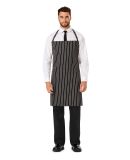 Dickies DC54 Set Strap, No Pocket Bib Apron BLACK/ WHT STRPE