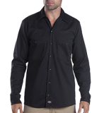 Dickies Workwear LL307T 6 oz. Tall Industrial Long-Sleeve Cotton Work Shirt BLACK