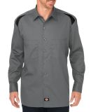 Dickies Workwear LL605 Men's Long-Sleeve Performance Team Shirt SMOKE/ BLACK