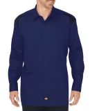 Dickies Workwear LL605 Men's Long-Sleeve Performance Team Shirt SRF BLU/ BK CBLK