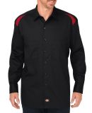 Dickies Workwear LL605T Men's Tall Long-Sleeve Performance Team Shirt BLACK/ ENG RED