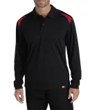 Dickies Workwear LL606 Men's Long-Sleeve Performance Polo BLACK/ ENG RED