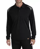 Dickies Workwear LL606 Men's Long-Sleeve Performance Polo BLACK/ SMOKE