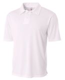 N3261 A4 Drop Ship Men's Solid Interlock Polo Shirt WHITE