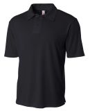 N3261 A4 Drop Ship Men's Solid Interlock Polo Shirt BLACK