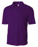 N3261 A4 Drop Ship Men's Solid Interlock Polo Shirt PURPLE