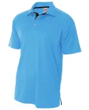  N3293 A4 Adult Interlock Contrast Polo LIGHT BLUE/ BLK