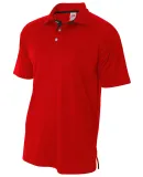  N3293 A4 Adult Interlock Contrast Polo SCARLET/ BLACK