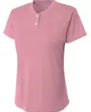 NG3143 A4 Drop Ship Girl's Tek 2-Button Henley Shirt PINK