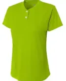 NG3143 A4 Drop Ship Girl's Tek 2-Button Henley Shirt LIME