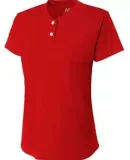 NG3143 A4 Drop Ship Girl's Tek 2-Button Henley Shirt SCARLET