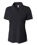 NW3261 A4 Drop Ship Ladies' Solid Interlock Polo BLACK