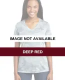 LST370 Sport-Tek® Ladies CamoHex V-Neck Tee Deep Red