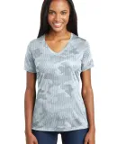 LST370 Sport-Tek® Ladies CamoHex V-Neck Tee in White