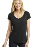 DM456 District Made® Ladies Shimmer V-Neck Tee Black