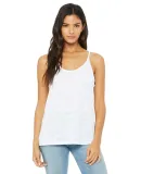 BELLA 8838 Womens Flowy Tank Top in White slub