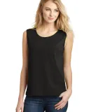 DT4301 District® Juniors Vintage Wash Muscle Tank Black