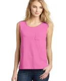 DT4301 District® Juniors Vintage Wash Muscle Tank True Pink