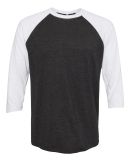 Next Level 6051 Unisex Tri-Blend 3/4 Sleeve Raglan in Heather white/vintage black