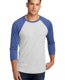 Next Level 6051 Unisex Tri-Blend 3/4 Sleeve Raglan in Vintage royal/heather white