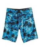 Burnside B9371 Camo-Diamond Dobby Board Short Blue Palm Tree