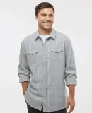 Burnside B8210 Yarn-Dyed Long Sleeve Flannel Grey/ White