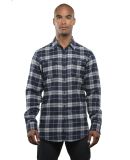 Burnside B8210 Yarn-Dyed Long Sleeve Flannel Navy/ Grey