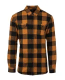 Burnside B8210 Yarn-Dyed Long Sleeve Flannel Tobacco/ Black Buffalo