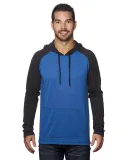 Burnside B8127 Yarn-Dyed Raglan Pullover in Striated royal/ striated black