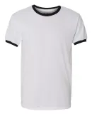 Gildan G860 DryBlend Ringer Tee WHITE/ BLACK