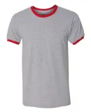 Gildan G860 DryBlend Ringer Tee SPORT GREY/ RED