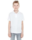 8210Y UltraClub® Youth Cool & Dry Mesh Piqué Pol in White