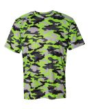 4181 Badger  Camo Short Sleeve T-Shirt in Lime