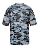 4181 Badger  Camo Short Sleeve T-Shirt in Columbia blue