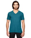 6752 Anvil  Triblend V-Neck T-Shirt in Hth galop blue