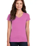 5V00L Gildan Heavy Cotton™ Ladies' V-Neck T-Shir in Azalea