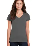 5V00L Gildan Heavy Cotton™ Ladies' V-Neck T-Shir in Charcoal