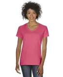 5V00L Gildan Heavy Cotton™ Ladies' V-Neck T-Shir in Coral silk