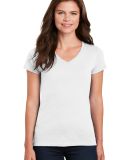 5V00L Gildan Heavy Cotton Ladies V Neck T Shirts in White