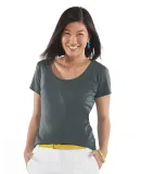 3504 LA T Ladies' Fine Jersey Deep Scoop Neck Long in Charcoal