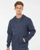 0331 Tultex 80/20 Unisex Zipper Hood  in Heather denim