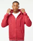 0331 Tultex 80/20 Unisex Zipper Hood  in Heather red