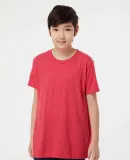 0235TC Tultex Youth Fine Jersey Tee in Heather red