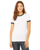 BELLA 6050 Womens Vintage Heather Ringer Tee WHITE/ BLACK