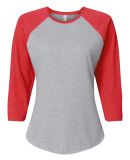 L3530 LAT - Ladies' Fine Jersey Three-Quarter Slee in Vintage heather/vintage red
