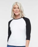 L3530 LAT - Ladies' Fine Jersey Three-Quarter Slee in White/black