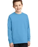 PC54YLS Port and Company Youth Long Sleeve Cotton  Aquatic Blue