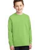 PC54YLS Port and Company Youth Long Sleeve Cotton  Lime