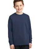PC54YLS Port and Company Youth Long Sleeve Cotton  Navy