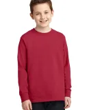 PC54YLS Port and Company Youth Long Sleeve Cotton  Red